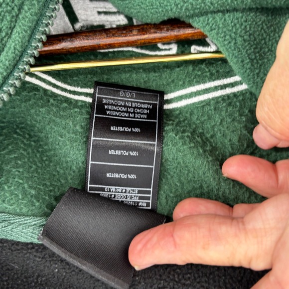 Reebok NFL New York Jets Green Fleece 1/4 Zip Pullover Sweatshirt Men's L - Picture 4 of 11